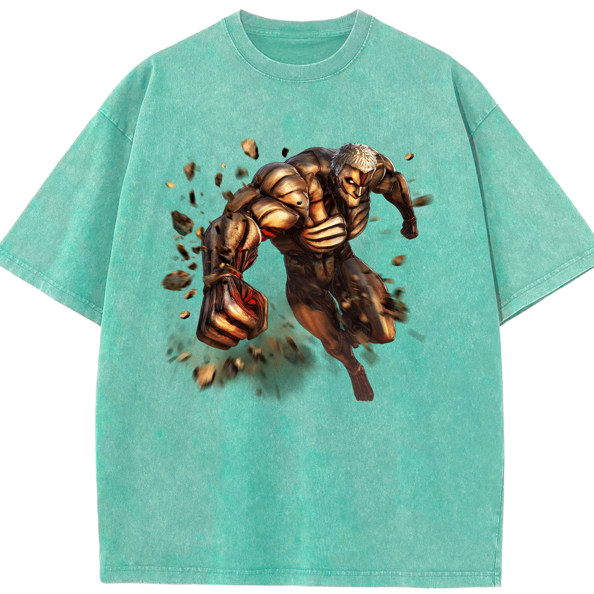 （画像用） 進撃の巨人 Attack on Titan 綿100% ヴィンテージ風 半袖Tシャツ（フロントプリント）